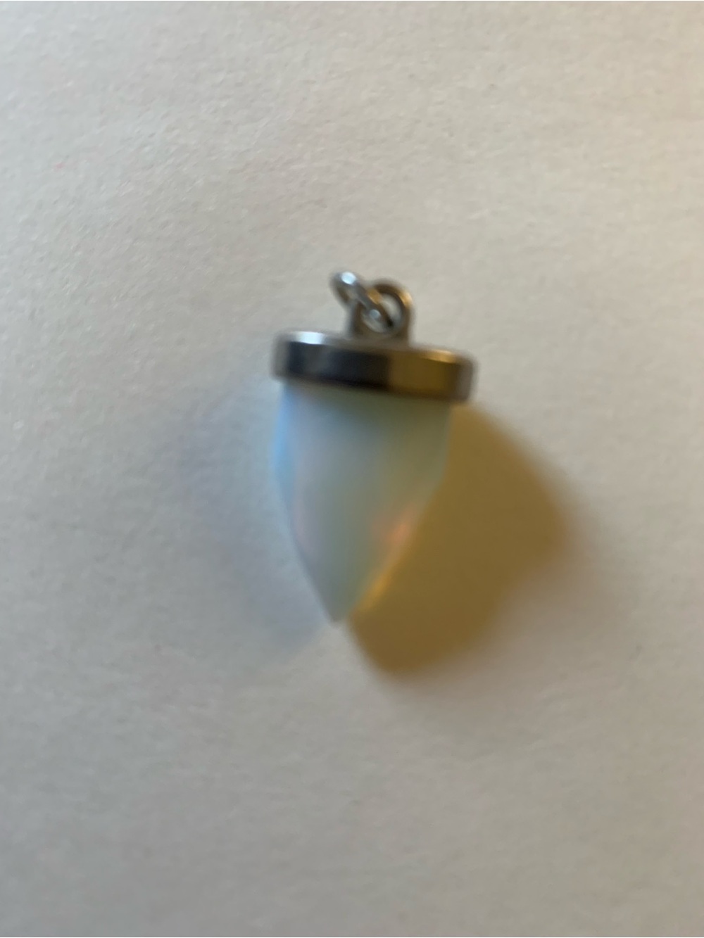 Opalescent Cone Pendant Charm - White